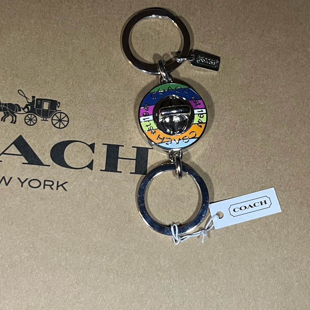 COACH 💕NWT Rainbow Keychain/Bagcharm Vintage Legacy Y2K